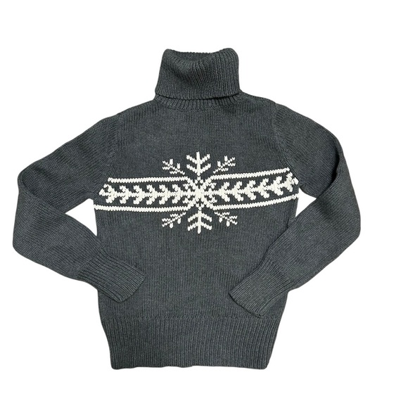 Tommy Hilfiger vintage womens cotton turtleneck snowflake sweater medium 90s - Picture 2 of 7
